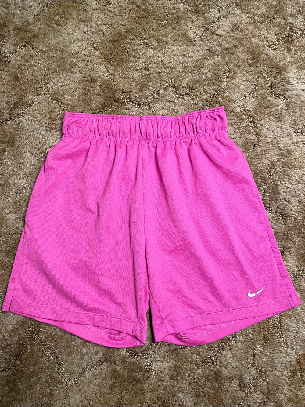 Nike Woman’s Pink Logo Fold Over Waistband Basketball Shorts Size XS